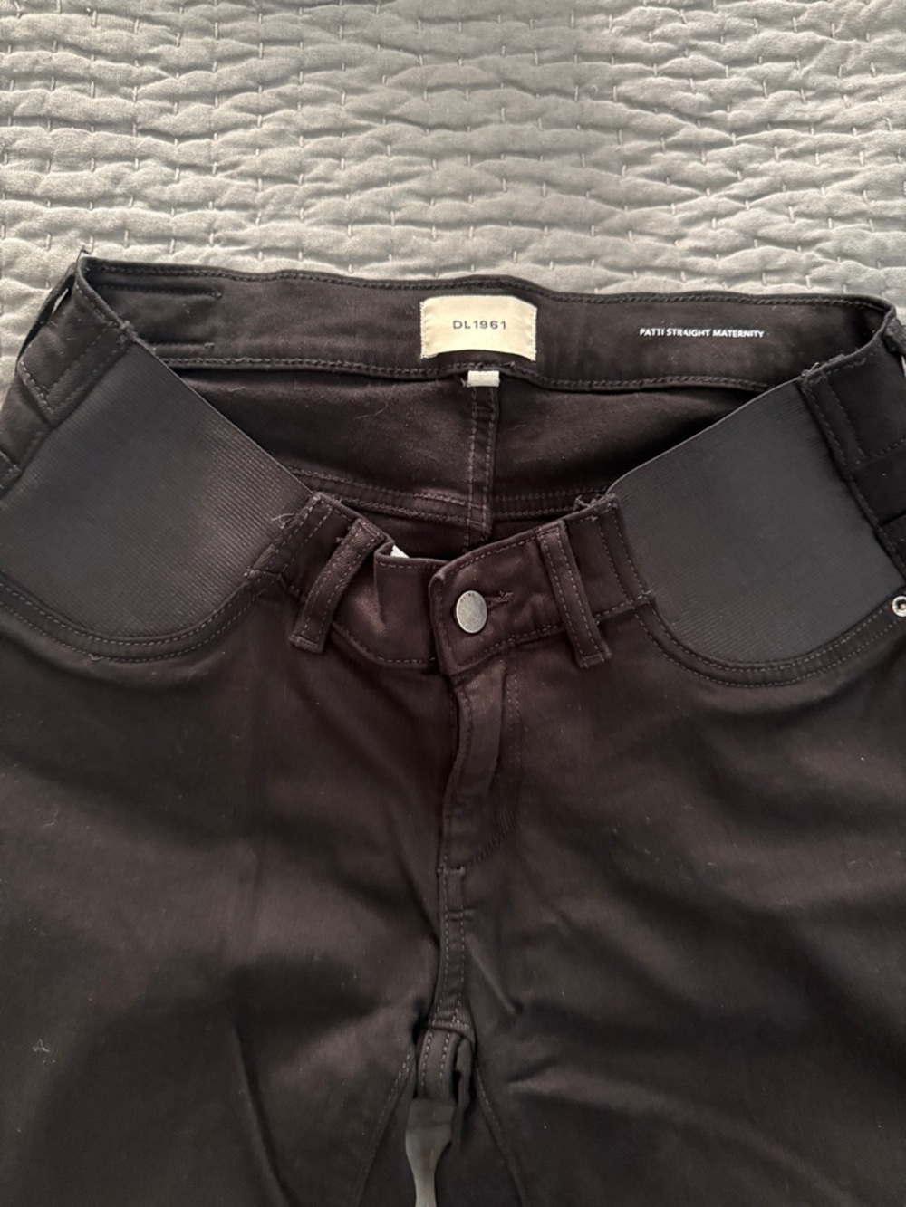 DL1961 Black Patti Straight Maternity Jeans - Slim Straight